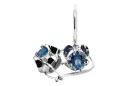 Boucles d'oreilles argent 925 aigue-marine vec035s Vintage