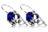 Silver 925 sapphire earrings vec035s Vintage Russian Soviet style