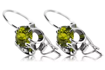 Silver 925 peridot earrings vec035s Vintage Russian Soviet style