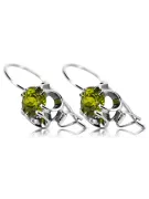 Silver 925 peridot earrings vec035s Vintage Russian Soviet style