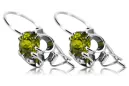 Silver 925 peridot earrings vec035s Vintage Russian Soviet style