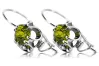 Silver 925 peridot earrings vec035s Vintage Russian Soviet style