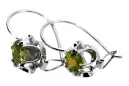 Silver 925 peridot earrings vec035s Vintage Russian Soviet style