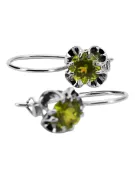 Silver 925 peridot earrings vec035s Vintage Russian Soviet style
