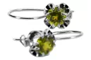 Silver 925 peridot earrings vec035s Vintage Russian Soviet style