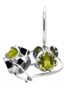 Silver 925 peridot earrings vec035s Vintage Russian Soviet style