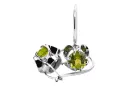 Silver 925 peridot earrings vec035s Vintage Russian Soviet style