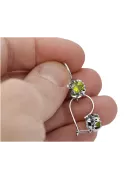 Silver 925 peridot earrings vec035s Vintage Russian Soviet style