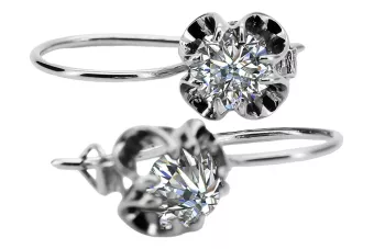 Silver 925 zircon earrings vec035s Vintage Russian Soviet style