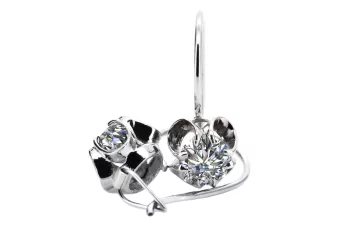 Silver 925 zircon earrings vec035s Vintage Russian Soviet style