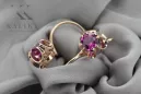 Silver rose gold plated 925 amethyst earrings vec035rp Vintage Russian Soviet style
