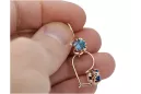 Silver rose gold plated 925 aquamarine earrings vec035rp Vintage Russian Soviet style