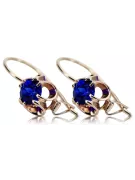 Silver rose gold plated 925 sapphire earrings vec035rp Vintage Russian Soviet style