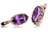 Rose pink 14k 585 gold amethyst earrings vec174 Vintage