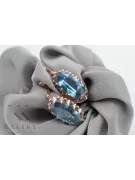 Boucles d'oreilles aigue-marine en or rose 14 carats 585 vec174 Vintage