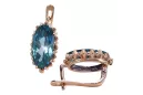 Rose pink 14k 585 gold aquamarine earrings vec174 Vintage