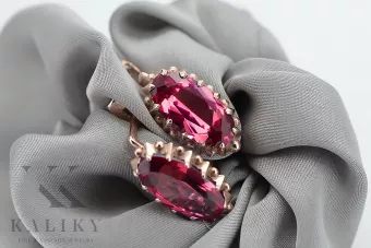 Сережки з рожевого золота 14 карат 585 проби vec174 Vintage