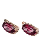 Boucles d'oreilles rubis en or rose 14 carats 585 vec174 Vintage