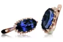 Rose pink 14k 585 gold sapphire earrings vec174 Vintage