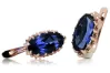 Rose pink 14k 585 gold sapphire earrings vec174 Vintage