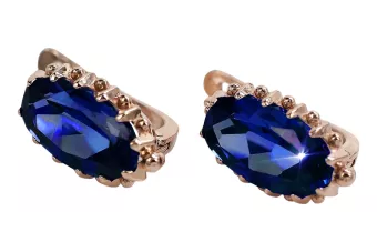 Серьги с розовым сапфиром из золота 14 карат 585 пробы vec174 Винтаж