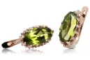 Rose pink 14k 585 gold peridot earrings vec174 Vintage