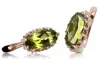 Rose pink 14k 585 gold peridot earrings vec174 Vintage