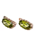 Rose pink 14k 585 gold peridot earrings vec174 Vintage