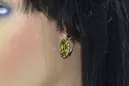Rose pink 14k 585 gold peridot earrings vec174 Vintage