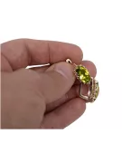 Rose pink 14k 585 gold peridot earrings vec174 Vintage