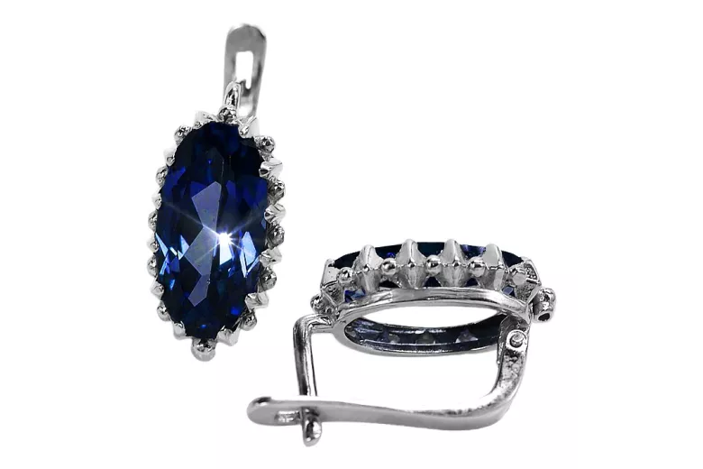 Silver 925 Vintage sapphire earrings vec174s