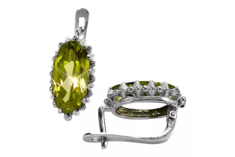 Silver 925 Vintage peridot earrings vec174s