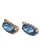 Silver rose gold plated 925 aquamarine earrings vec174rp Vintage