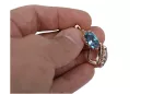 Silver rose gold plated 925 aquamarine earrings vec174rp Vintage