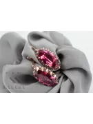 Boucles d'oreilles vintage en argent plaqué or rose 925 rubis vec174rp