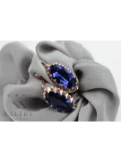 Vintage silver rose gold plated 925 sapphire earrings vec174rp