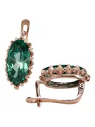 Vintage silver rose gold plated 925 emerald earrings vec174rp