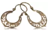 Vintage rose pink 14k 585 gold  Vintage Gipsy earrings ven075