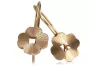 Vintage rose pink 14k 585 gold  Vintage leaf earrings ven077