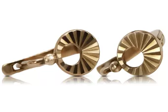 Rosa rusa rosa soviético 14k 585 oro URSS Vintage Hoops ven079