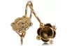 Vintage rose pink 14k 585 gold  Vintage leaf earrings ven082