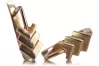 Vintage rose pink 14k 585 gold  Vintage leaf earrings ven100