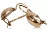 Vintage rose pink 14k 585 gold  Vintage pear earrings ven101