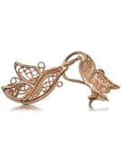 Vintage rose pink 14k 585 gold  Vintage leaf earrings ven104