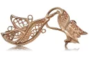 Vintage rose pink 14k 585 gold  Vintage leaf earrings ven104