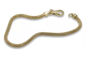 Italian yellow 14k gold 585 New Rope Cord bracelet hollow cb075y