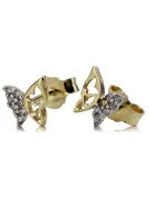 Ohrringe aus 14-Karat-Gold, 585-Krone mit Zirkonen, cec019yw