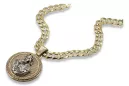 Gold 14k 585 Merry-Anhänger-Symbol mit Gourmette-Kette pm027yw37&cc099y90g