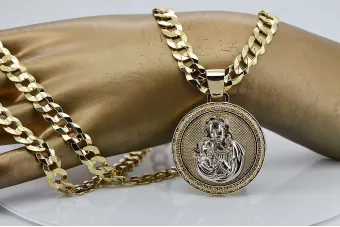 Zlatý přívěsek Medall 14k Bozia Boží matka s řetězem PM027YW37 & CC099Y90G