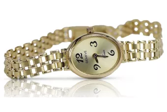 Италиански жълт 14k злато 585 дама Geneve часовник lw047y